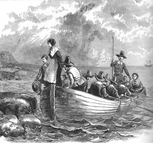 Landing of John Alden and Mary Chilton