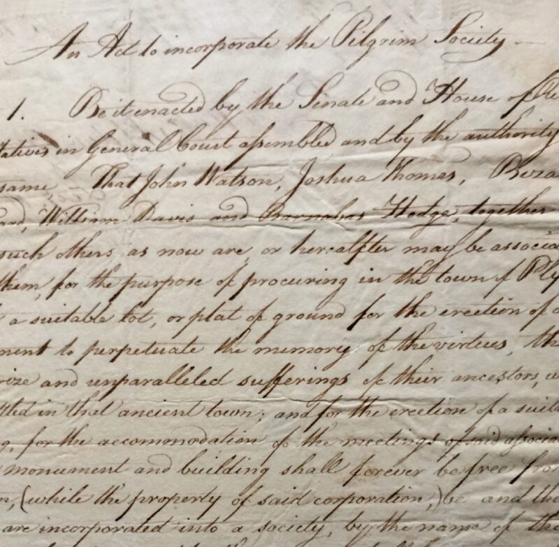 Act to Incorporate the Pilgrim Society