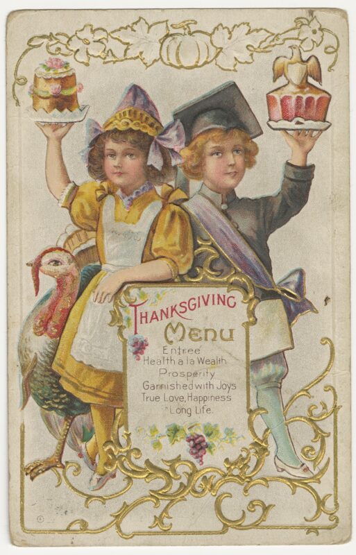PHM Baker Thanksgiving Menu Postcard