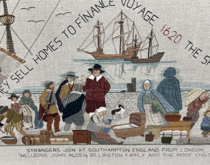 PIlgrim Hall Museum, Plymouth Tapestry, Panel 12 - All Rights Reserved