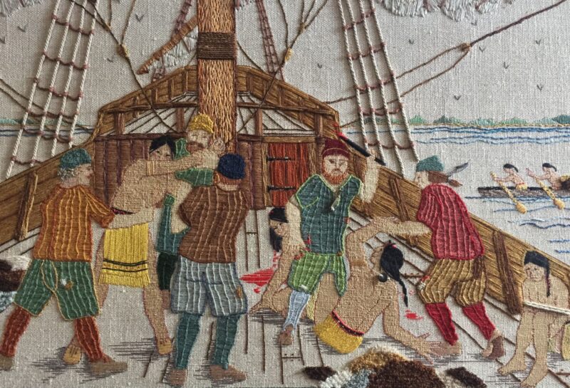 PIlgrim Hall Museum, Plymouth Tapestry, Panel 5 - All Rights Reserved