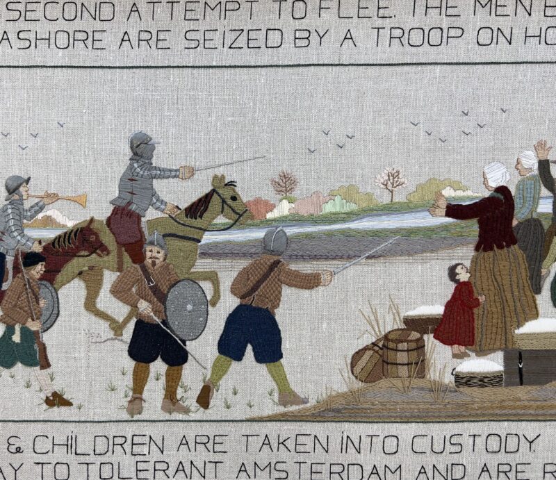 PIlgrim Hall Museum, Plymouth Tapestry, Panel 8 - All Rights Reserved