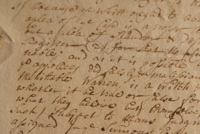 Pilgrim Hall - Mehitable Warren document 1709, PHM Archives