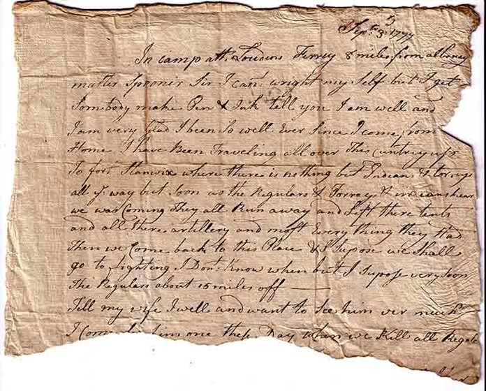 PilgrimHall Letter Fragment Cato Howe 1777