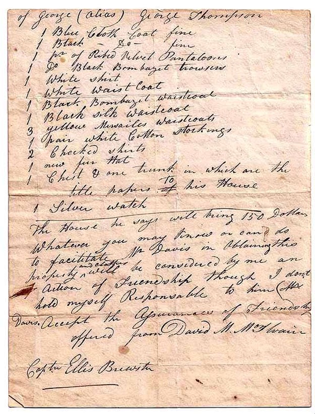 Pilgrim Hall, McIlvain letter 1812